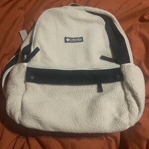 Columbia Cream Sherpa Backpack with Black Trim